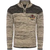 Carisma Pull-over beige / gris / orange / rouge sang
