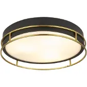 Searchlight Phoenix 3Lt Flush - Noir et laiton IP44