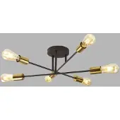 Searchlight Plafonnier, bras mobiles, noir, 64 cm, ARMSTRONG