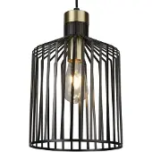 Searchlight Bird Cage Lampe à suspendre métal noir laiton 1 flamme Ø22 cm