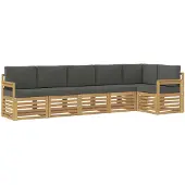 vidaXL Ensemble de canapés d'extérieur , 6 pièces, blanc et anthracite
