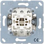 JUNG Interrupteur , 1 pôle, contact à fermeture, encastré, 1 bouton-poussoir à bascule, 10 A, 250 V, 1 pièce.