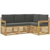vidaXL Ensemble de canapés d'extérieur , 4 pièces, blanc et anthracite