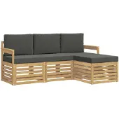 vidaXL Ensemble de canapés d'extérieur , 4 pièces, blanc et anthracite
