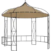 vidaXL Pavillon 300x290 cm Taupe Rond