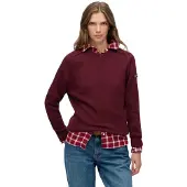 Superdry Slouchy Knitted Crew Sweater Rouge M Femme