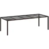 vidaXL Table de jardin marron 250 x 100 x 75 cm en polyrotin