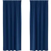 vidaXL Rideaux occultants avec anneaux 2 pcs bleu foncé 245 x 140 cm