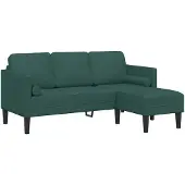 vidaXL Ensemble canapé avec coussins Vert foncé Polyester