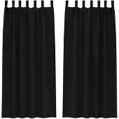 vidaXL Rideaux occultants avec anneaux 2 pcs Noir 225 x 140 cm