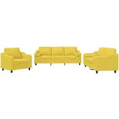 vidaXL Ensemble de canapés 3 pièces avec coussins Tissu jaune clair