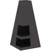 vidaXL , foyer de jardin noir, 50 x 50 x 100 cm, en acier résistant aux intempéries