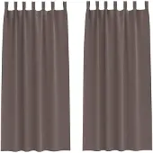 vidaXL Rideaux occultants avec anneaux 2 pcs brun foncé
