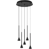 Lyora Suspension Net rond 5 lumières noir