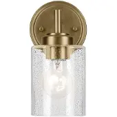 Kichler Elstead Winslow Wandleuchte E27 Naturmessing Glas mit Luftbläschen (E27)