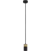 Nova Luce Suspension Pongo S simple 9,5 cm doré avec noir