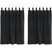 vidaXL Rideaux occultants 2 pcs noir 140 x 140 cm velours