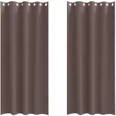 vidaXL Rideaux occultants avec anneaux 2 pcs brun foncé