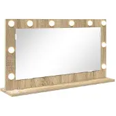 vidaXL Miroir de salle de bain , style Sonoma, en bois chêne, 80 x 45 x 18 cm, forme rectangulaire