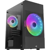 Aerocool Atomic Lite - MT - micro ATX - panneau latéral avec fenêtre (verre trempé) - pas d'alimentation (ATX) - noir - USB/audio (ACCS-PV33023.11)