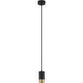 Nova Luce Suspension Pongo S simple 10.8cm noir avec or