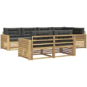 vidaXL Ensemble de canapés d'extérieur , 7 pièces, blanc et anthracite