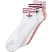 Adidas Originals Chaussettes '3-Stripes Ankle 3 Pairs' mauve / cyclamen / blanc