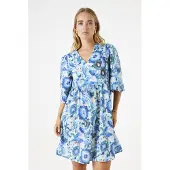 Garcia F50083 Short Sleeve Short Dress Bleu XL Femme