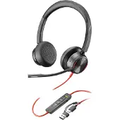HP Poly Poly Blackwire 8225 Stereo USB-C Headset +USB-C/A Adapter