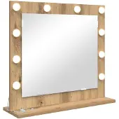 vidaXL Miroir de salle de bain en bois vieilli, 60 x 55 x 18 cm, forme rectangulaire