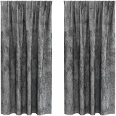 vidaXL Rideaux en velours avec tringles 2 pièces Gris 175 x 140 cm Velours