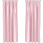 vidaXL Rideaux occultants avec anneaux 2 pcs Rose bébé 225 x 140 cm