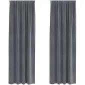 vidaXL Rideaux occultants 2 pcs gris clair 140 x 245 cm velours