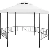 Syfax Belvédère de jardin 323x275x265 cm Blanc 180 g/m²
