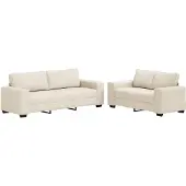 vidaXL Canapé, 2 places, tissu mélangé lin, couleur beige