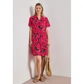 Street One Robe-chemise brun foncé / rose / canneberge