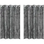 vidaXL Rideaux en velours avec tringles 2 pièces Gris 175 x 140 cm Velours
