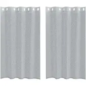 vidaXL Rideau en Voile 2 pcs Gris foncé 175 x 140 cm Polyester