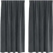 vidaXL Rideaux occultants 2 pcs gris clair 140 x 175 cm velours