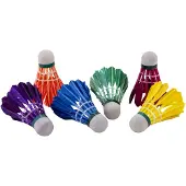 Engelhart Volants de badminton colorés avec plumes 6pcs.