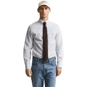 Gant pour homme. 3262030 Chemise en popeline Regular Fit rayures bleu clair (3XL), Casuel, Coton, Classique, Manche longue