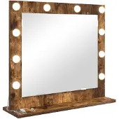 vidaXL Miroir de salle de bain , finition chêne fumé, 60 x 55 x 18 cm, forme rectangulaire