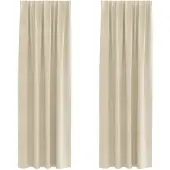 vidaXL Rideaux avec des rideaux 2 pcs Crème 140 x 245 cm Velours