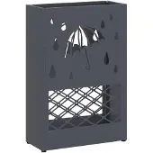 vidaXL Porte-parapluie avec stockage Anthracite 28 x 12 x 41 cm Métal