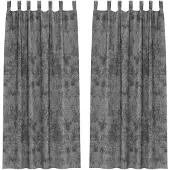 vidaXL Rideaux en velours avec tringles 2 pièces Gris 260 x 140 cm Velours