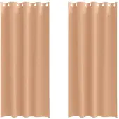 vidaXL Rideaux occultants avec anneaux 2 pcs brun clair 245 x 140 cm