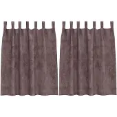vidaXL Rideaux en velours avec tringles 2 pièces Marron 140 x 140 cm Velours
