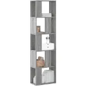 vidaXL Bibliothèque 5 niveaux sonoma gris bois d'ingénierie