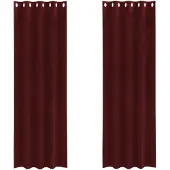 vidaXL Rideaux occultants 2 pcs rouge vin 140 x 225 cm velours