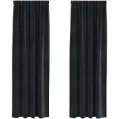 vidaXL Rideaux occultants 2 pcs noir 140 x 245 cm velours